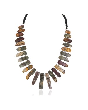 Navajo Natural Black Onyx Jasper Necklace NB160507223824