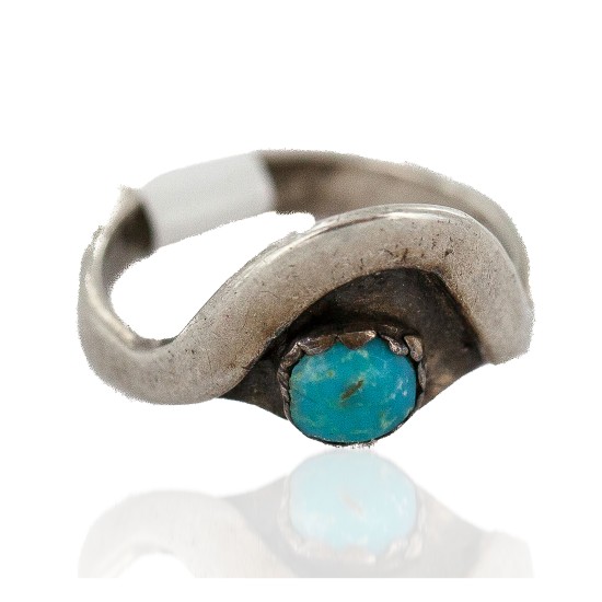 Handmade Certified Authentic Navajo .925 Sterling Silver Natural Turquoise Native American Ring 193-1