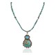 .925 Sterling Silver Handmade Certified Authentic Navajo Turquoise Jasper Native American Necklace  24116-102248