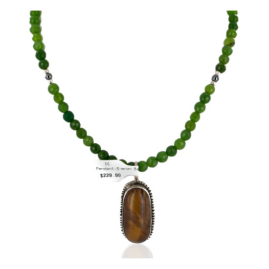 .925 Sterling Silver Handmade Certified Authentic Navajo Tigers Eye and Quartz Native American Necklace 24125-16076-6 .925 Sterling Silver Handmade Certified Authentic Navajo Tigers Eye and Quartz Native American Necklace 24125-16076-6