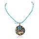 Certified Authentic 12kt Gold Filled and .925 Sterling Silver Horse Handmade Natural Turquoise Native American Necklace 24148-16030-6