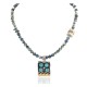Certified Authentic Wave 12kt Gold Filled and .925 Sterling Silver Handmade Natural Turquoise Lapis Native American Necklace 24149-15877