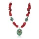 .925 Sterling Silver Certified Authentic Navajo Turquoise Coral Native American Necklace 24214-15 .925 Sterling Silver Certified Authentic Navajo Turquoise Coral Native American Necklace 24214-15