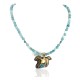 Certified Authentic 12kt Gold Filled and .925 Sterling Silver Horse Handmade Natural Turquoise Blue Quartz Native American Necklace 24323-8-16065-1