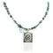 12kt Gold Filled .925 Sterling Silver Handmade Certified Authentic Navajo Pendant Turquoise Native American Necklace 24342-1