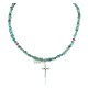 Handmade Cross Certified Authentic Zuni .925 Sterling Silver Coral Natural Turquoise Native American Necklace 24371-6-1601-22