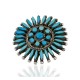 Certified Authentic Petit Point Zuni .925 Sterling Silver Natural Turquoise Native American Pin Pendant 24379