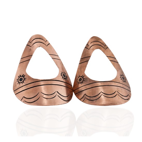 Handmade Certified Authentic Navajo Pure Copper Stud Native American Earrings 24435-1