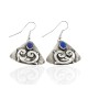 .925 Sterling Silver Handmade Certified Authentic Navajo Natural Lapis Dangle Native American Earrings 24439-3