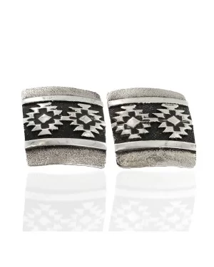 .925 Sterling Silver Handmade Navajo Stud Earrings 1 24439-9 .925 Sterling Silver Handmade Navajo Stud Earrings 1 24439-9