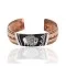 Handmade Buffalo Certified Authentic Navajo Pure .925 Sterling Silver and Copper Native American Bracelet 24446-3