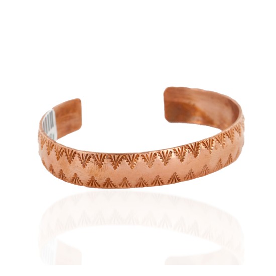 Handmade Certified Authentic Navajo Pure Copper Native American Bracelet 1 24450-1