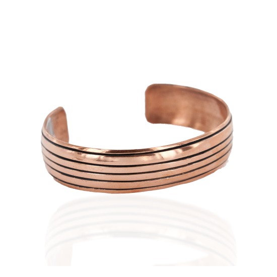 Handmade Certified Authentic Navajo Pure Copper Native American Bracelet 24451-4