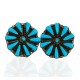 .925 Sterling Silver Handmade Certified Authentic Zuni Natural Turquoise Native American Stud Earrings 24485