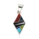 Navajo Rhombus .925 Sterling Silver Certified Authentic Natural Multicolor Real Handmade Native American Inlaid Pendant 24490-9 All Products NB160324220539 24490-9 (by LomaSiiva)