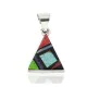 Navajo Certified Authentic Triangle .925 Sterling Silver Natural Multicolor Real Handmade Native American Inlaid Pendant 24491-11 Navajo Certified Authentic Triangle .925 Sterling Silver Natural Multicolor Real Handmade Native American Inlaid Pendant 24491-11
