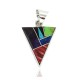 Triangle Navajo .925 Sterling Silver Certified Authentic Natural Multicolor Real Handmade Native American Inlaid Pendant 24491-12 All Products NB160330191257 24491-12 (by LomaSiiva)