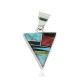 Navajo Triangle .925 Sterling Silver Certified Authentic Natural Multicolor Real Handmade Native American Inlaid Pendant 24491-13