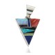 Triangle Navajo .925 Sterling Silver Certified Authentic Natural Multicolor Real Handmade Native American Inlaid Pendant 24491-15 All Products NB160330183640 24491-15 (by LomaSiiva)