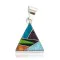 Triangle .925 Sterling Silver Certified Authentic Navajo Natural Multicolor Real Handmade Native American Inlaid Pendant 24491-18 Triangle .925 Sterling Silver Certified Authentic Navajo Natural Multicolor Real Handmade Native American Inlaid Pendant 24491-18