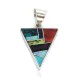 Navajo Triangle Certified Authentic .925 Sterling Silver Natural Multicolor Real Handmade Native American Inlaid Pendant 24491-4 Navajo Triangle Certified Authentic .925 Sterling Silver Natural Multicolor Real Handmade Native American Inlaid Pendant 24491-4
