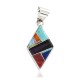 Navajo Certified Authentic Rhombus .925 Sterling Silver Natural Multicolor Real Handmade Native American Inlaid Pendant 24491-7 All Products NB160330183239 24491-7 (by LomaSiiva)
