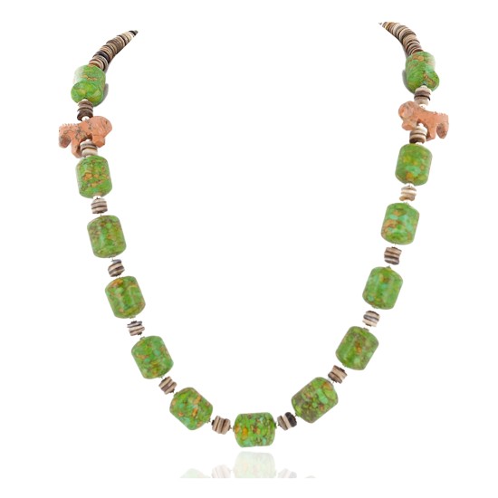 Carved Horse Fetish Certified Authentic Navajo .925 Sterling Silver Natural Jasper Gaspeite Native American Necklace 25102-2 Carved Horse Fetish Certified Authentic Navajo .925 Sterling Silver Natural Jasper Gaspeite Native American Necklace 25102-2