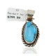 Certified Authentic .925 Sterling Silver Handmade Navajo Natural Turquoise Native American Pendant  25298-1