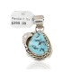 Certified Authentic .925 Sterling Silver Handmade Navajo Natural Turquoise Native American Pendant 25298-2