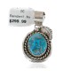 Certified Authentic Handmade .925 Sterling Silver Navajo Natural Turquoise Native American Pendant 25298-4