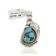 Certified Authentic .925 Sterling Silver Handmade Navajo Natural Turquoise Native American Pendant 25299-4