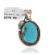 Handmade Certified Authentic .925 Sterling Silver Navajo Natural Turquoise Native American Pendant 25299-6