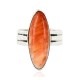 .925 Sterling Silver Handmade Certified Authentic Navajo Natural Spiny Oyster Native American Ring  26103-2