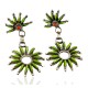 Handmade Certified Authentic Petit Point Zuni .925 Sterling Silver Gaspeite and Coral Native American Earrings 27123