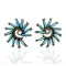 Certified Authentic Handmade Zuni Petit Point .925 Sterling Silver Stud Native American Earrings Natural Turquoise 27125