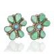 Handmade Certified Authentic Petit Point Flower Zuni .925 Sterling Silver Turquoise Stud Native American Earrings 27127