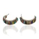 Handmade Certified Authentic Zuni .925 Sterling Silver Natural Multicolor Stud Native American Earrings 27138