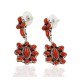 Certified Authentic Handmade Navajo .925 Sterling Silver Dangle Native American Earrings Natural Coral 27161-5