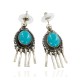 Certified Authentic Handmade Navajo .925 Sterling Silver Dangle Native American Earrings Natural Turquoise 27163-5