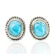 Certified Authentic Handmade Navajo .925 Sterling Silver Stud Native American Earrings Natural Turquoise 27167-6