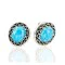 Certified Authentic Handmade Navajo .925 Sterling Silver Stud Native American Earrings Natural Turquoise 27169-2