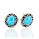 Certified Authentic Handmade Navajo .925 Sterling Silver Stud Native American Earrings Natural Turquoise 27169-2