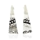.925 Sterling Silver Handmade Certified Authentic Navajo Stud Native American Earrings 27177-2