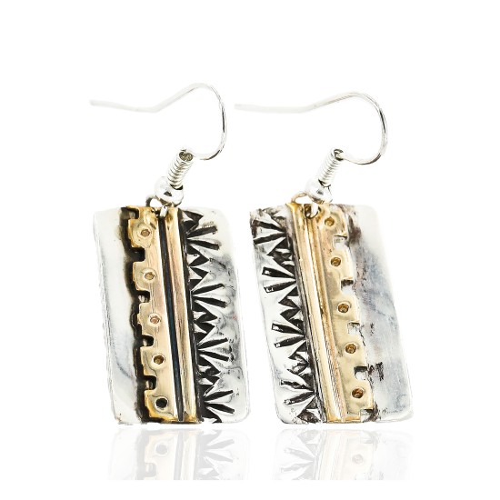 12kt Gold Filled and .925 Sterling Silver Handmade MOUNTAIN Certified Authentic Navajo Dangle Native American Earrings 27185-1 All Products 27185-1 27185-1 (by LomaSiiva)