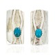 .925 Sterling Silver Handmade Certified Authentic Navajo Natural Turquoise Stud Native American Earrings 27186
