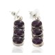 Certified Authentic Handmade Navajo .925 Sterling Silver Natural Purple Spiny Oyster Native American Dangle Earrings 27216-1