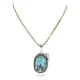 Feather Certified Authentic .925 Sterling Silver Handmade Navajo Natural Turquoise Native American Necklace 14996