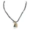 Arrow 12kt Gold Filled and .925 Sterling Silver Handmade Certified Authentic Navajo Natural Snowflake Obsidian Black Onyx and Turquoise Native American Necklace 740101-24-790101