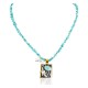 12kt Gold Filled and .925 Sterling Silver Hummingbird Handmade Certified Authentic Navajo Natural Turquoise Native American Necklace 740101-750184
