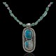 Large Handmade Certified Authentic Navajo .925 Sterling Silver Natural Turquoise Native American Necklace & Pendant 370924290263